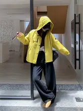 カジュアルデザインのイエローライトアウター【春秋用・ショート丈・女性用】