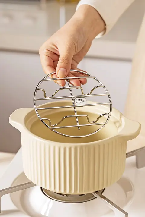 食品級ステンレス製蒸し器用小型スタンド【内鍋用・多用途】