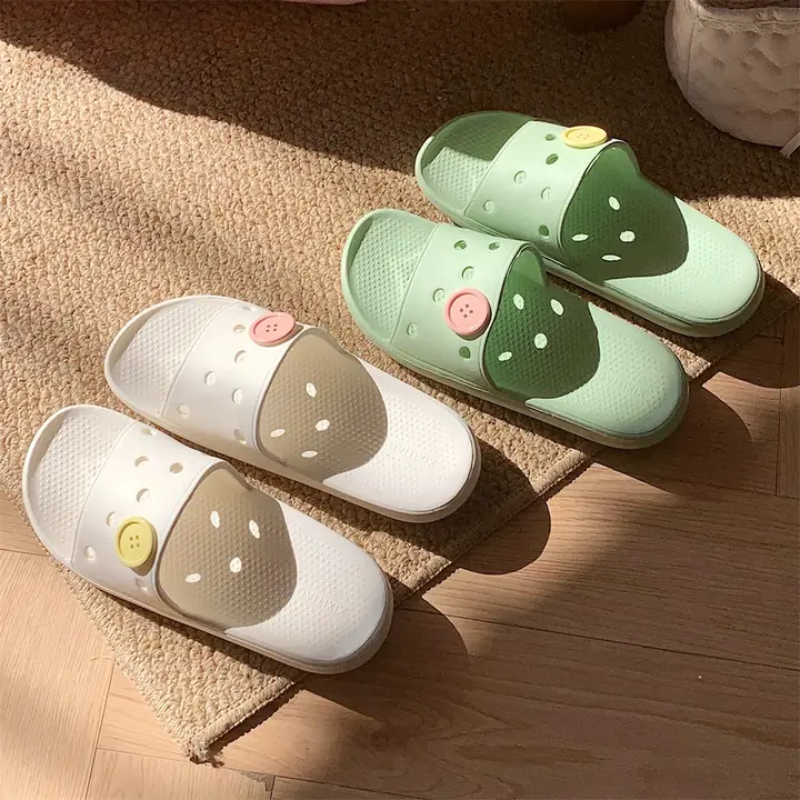 極上の柔らかさのEVAスライドサンダル【夏用・滑り止め・抗菌・カラフルボタン】（セットアップ対応）