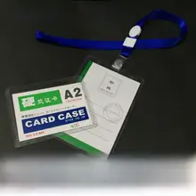 硬質プラスチック製 IDカードホルダー【直結フック・展示会用・首掛けストラップ付き】