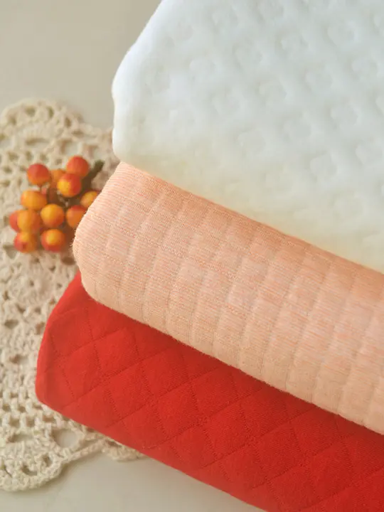多彩なステッチ入りコットン生地【ファッションコート・シャツ・ロングスカート用・手作りDIY】