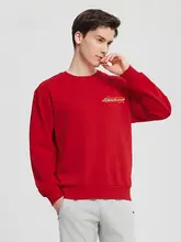 秋冬用 メンズボア入りクルーネック長袖スウェットシャツ【ゆったりシルエット・スポーツウェア】