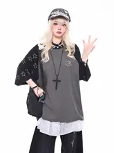 半袖Tシャツ レディース カラーブロック ラグランスリーブ ドレープ ルーズ ヴィンテージ 夏 トップス