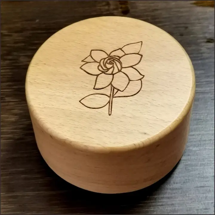 木製ミュージックボックス【刻印可能・ミニサイズ・ジャスミンの花のメロディ】