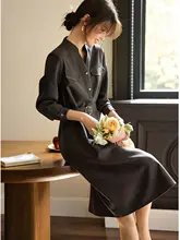 XWI グレー系 スリムフィットウエストタイトワンピース【秋用・通勤・女性用】