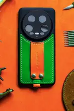 真皮製 スマートフォンケース【Xiaomi17Ultra用・スリング付き・スタンド機能・全包カバー対応】