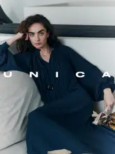 UNICA プリーツ長袖シャツワンピース【ゆったりシルエット・バルーンスリーブ・春秋用】