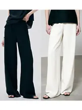 エアリーなフレアパンツ【醋酸素材・無地・フィット】