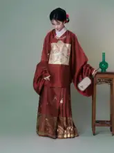 伝統的な交領デザインの女性用漢服【サテン生地・赤色とピンク】