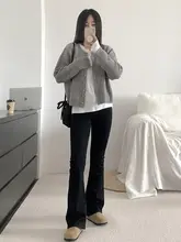 ブラックデニム微フレアパンツ【ハイウエスト・極上の柔らかさ・女性用】