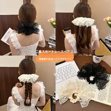 レースの少女風 二重フレアレースヘアゴム【上品なデザイン・甘い印象】