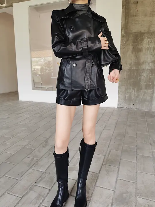 小羊皮製 高級レトロライダージャケット【タイトフィット・中長丈・翻 collar】