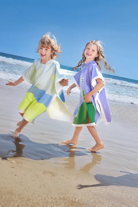 子供用バスタオル・スイミングバスローブ【極上の柔らかさ・吸水速乾・海やプール用】（セットアップ対応）