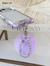 パールとファーのコンビネーション スマホ用腕帯【洗練されたデザイン・オールマイティカラー】（セットアップ対応）