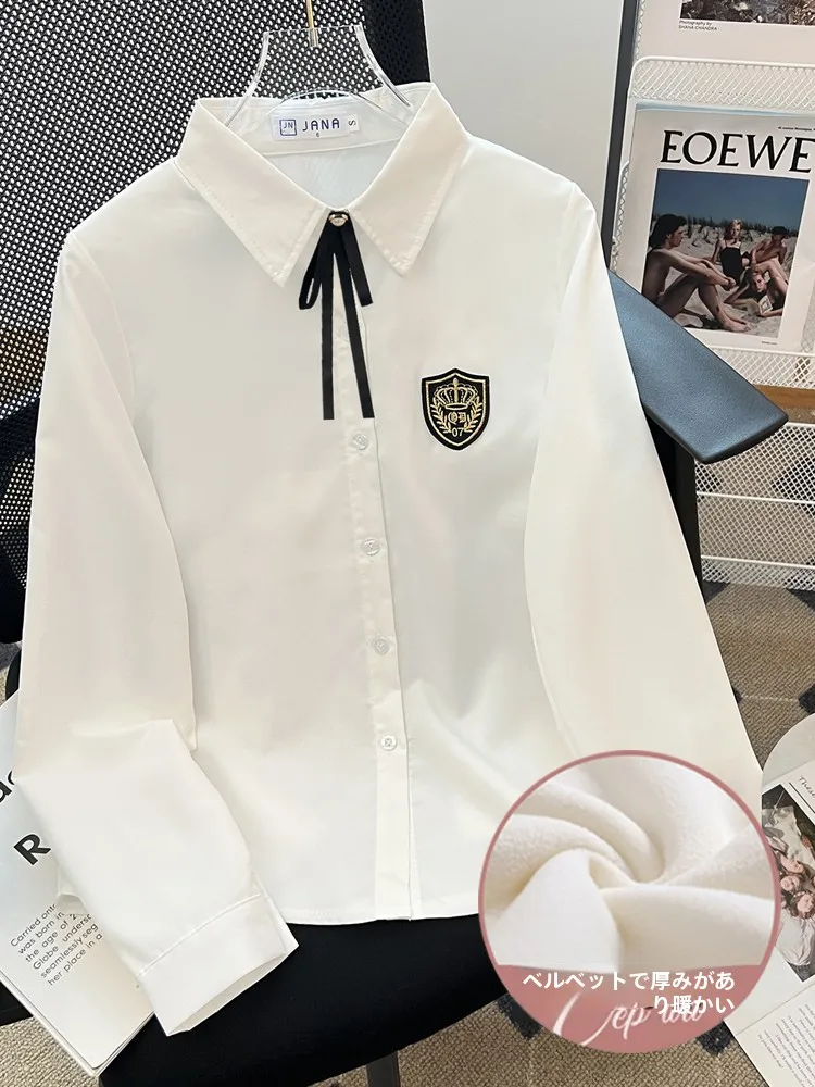 秋冬用 厚手白シャツ：学院風長袖通学服の保暖性と着用シーン
