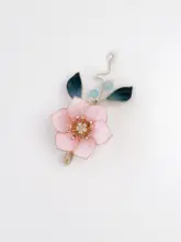 華やかなデザインのフローラルヘアクリップ【ピンク・中式・可愛い・サイドクリップ】
