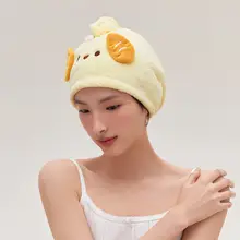 SANLI ドライキャップ キッズ ガールズ 親子 かわいい 高吸水 速乾 髪拭きタオル お風呂上がり