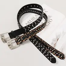 ベルト ユニセックス レオパード柄 スターズ デ  ザイン デニムコーデ Y2K