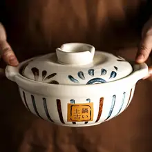 一人用の土鍋【ガスコンロ対応・小型両耳スープポット・鍋料理用】