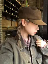 レトロスタイル ベレー帽【平頂・秋冬用・八角形・女性用】