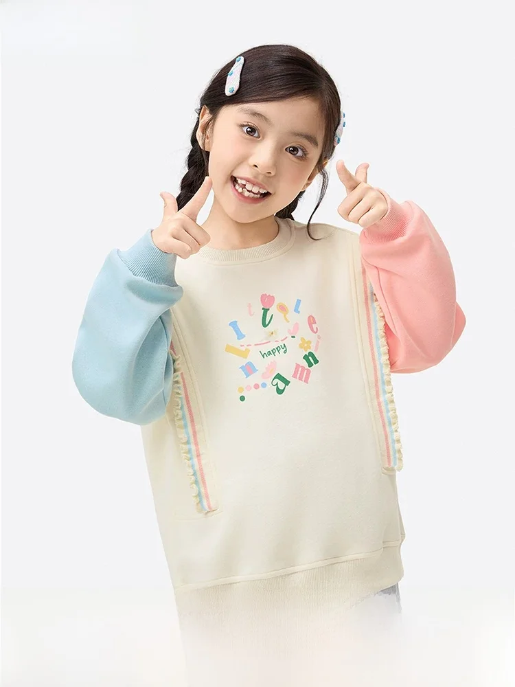 キッズ スウェット おすすめモデル：厚手のカラーブロック長袖トレーナー【暖かさとおしゃれデザイン】