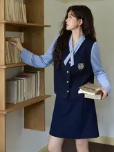 英倫学院風 デザインシャツ【大きいサイズ・春用・クールな雰囲気】（セットアップ対応）