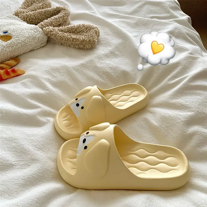 可愛い犬デザインの夏用スリッパ【防滑・通気性・室内外兼用】