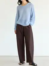 カジュアルな軽量弾性ウエスト弧形パンツ【皺になりにくい・着回し自在】