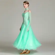 軽やかな新シーズン！モダン舞踏用ドレス【ダンスパフォーマンス・ビジュー付き・ワルツ用】