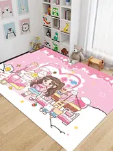 女の子用ピンクカーペット【キャラクター柄・遊びやすい・機械洗い対応】