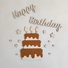 インスタ風 誕生日パーティー用 壁飾り フェルト製ケーキデコレーション【緑系・おしゃれなパーティーデコ】