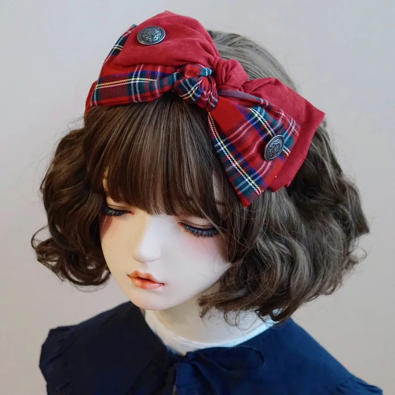 お宮参り ヘアバンド おすすめ：手作り大蝴蝶結ヘアバンド【スコットランドチェック・赤・ワインレッド】の実用性と選び方
