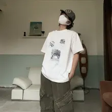 longroad メモリーフラグメント 250g ダブルガーゼコットン 半袖Tシャツ【ユニセックス・夏用・クルーネック】