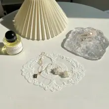 レース入りフラワー刺繍コースター【テーブルマット・北欧風・インテリア用】
