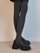 牛革製 厚底ローファー 女性用【黒・通勤用・スタイリッシュ】
