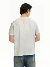 アメリカンビンテージ ダブルカラー 破れ加工 Tシャツ【ストリートスタイル・ショートスリーブ】