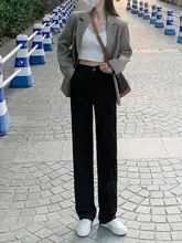 梨型シルエットのパンツ【春秋用・カジュアル・ブラック・ストレート・メンズスーツスタイル】（セットアップ対応）