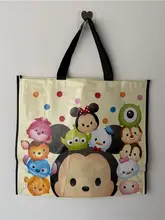 かわいいカートゥーンデザインの大容量防水編みバッグ【エコバッグ・ショッピング用・肩掛けタイプ】