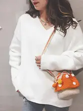 手編みの毛糸製バケツバッグ【夏用・ショルダーストラップ・多用途】
