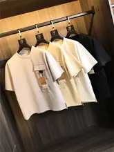 極上の柔らかさ！春夏用 メンズ 無地ポケット付き クルーネック ゆったり半袖