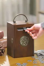 無垢材製 子供用貯金箱【ピッキング不可・貯金専用・創造的な誕生日プレゼント】