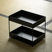 アイアン製二段茶器ラック【茶道具・置物収納・デザインスタンド】