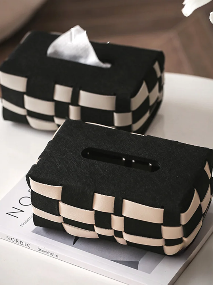 ティッシュボックス ローテーブル 北欧風 ラグジュアリー チェッカーブル woven