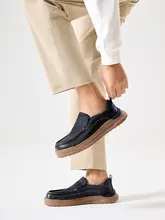 Camel 真皮製 男性用カジュアルシューズ【レトロデザイン・軽量・楽な着脱】