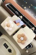 シンプルフラワーデザイン 車載エアコン吹出口収納ボックス【女性用・車内装飾】