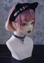 カチューシャ 猫耳 ファー ハンドメイド クロス ゴシック ダーク サブカル