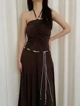 ボヘミアン風 ヴィンテージデザインのウエストストラップ【編み込み・シェルビーズアクセント】