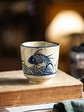 和風吉祥茶杯【陶製・デザイン性あり】
