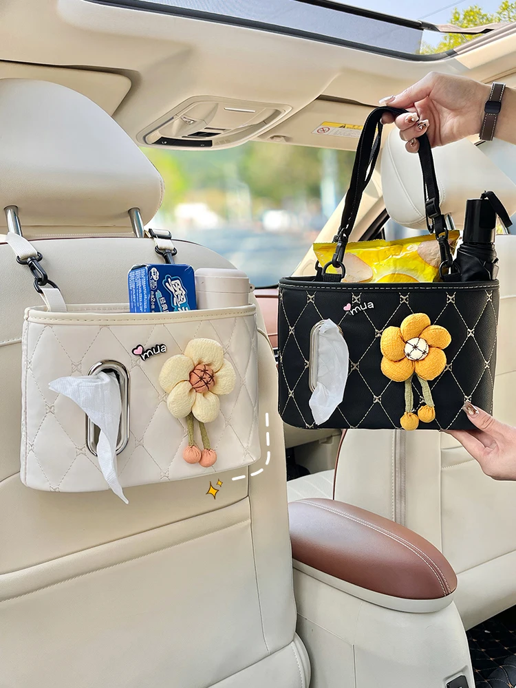 車載ゴミ箱＆ティッシュボックス：後部座席用多機能収納ラックの実用性と価格帯分析