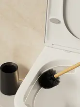 トイレブラシ【隅々まで清掃・長柄・スタンド付き】